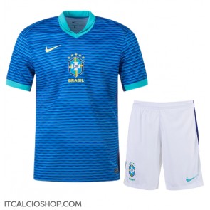 Brasile Seconda Maglia Bambino Copa America 2024 Manica Corta (+ Pantaloni corti)